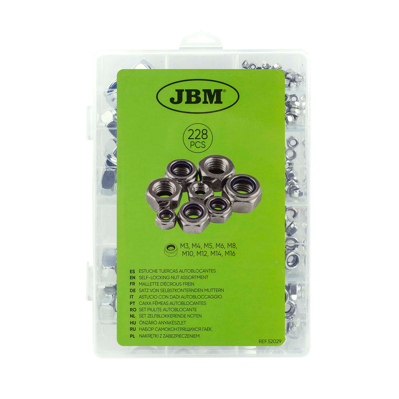 JBM (52029) Surtido de tuercas autoblocantes 228 piezas