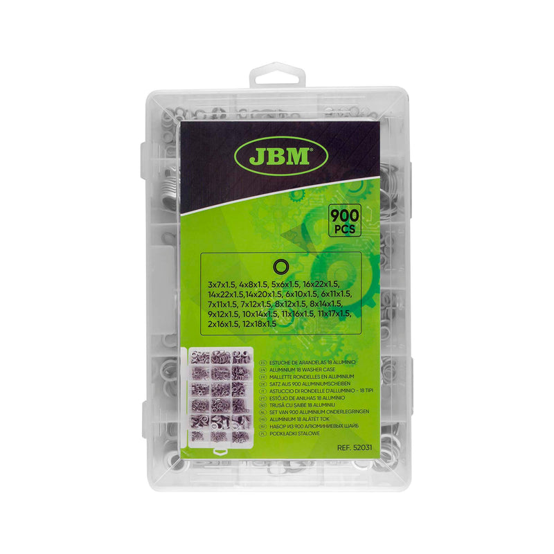 JBM (52031) Aluminium Flat Washer Assortment 900pcs