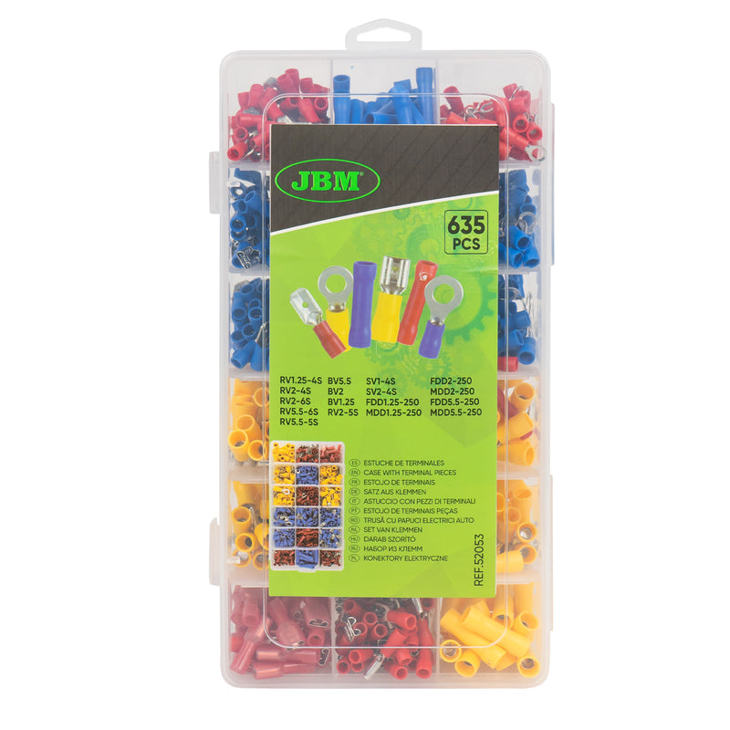 Conjunto de 635 conectores de fios elétricos isolados JBM (52053)