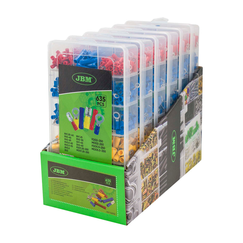 Conjunto de 635 conectores de fios elétricos isolados JBM (52053)