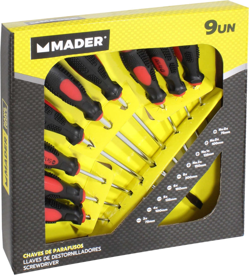Juego de destornilladores, surtidos, 9 unidades - MADER®