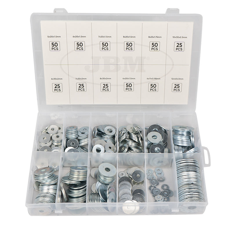 JBM (52158) Galvanized Iron Flat Washer Assortment 475pcs