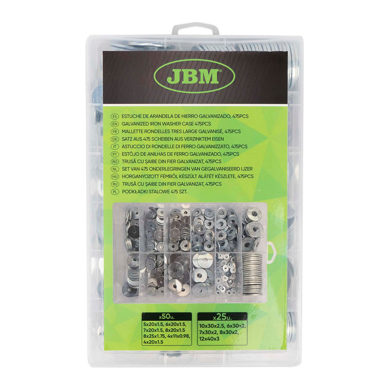 JBM (52158) Galvanized Iron Flat Washer Assortment 475pcs