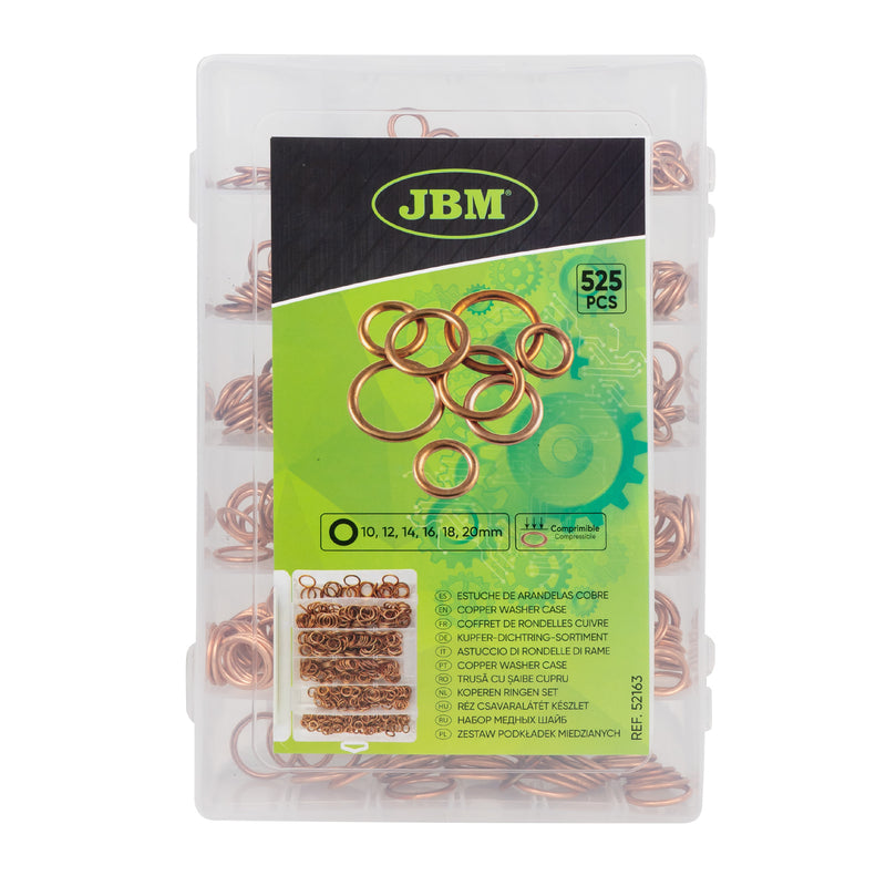 Conjunto de 525 anilhas de cobre para bujão de drenagem de óleo JBM (52163)