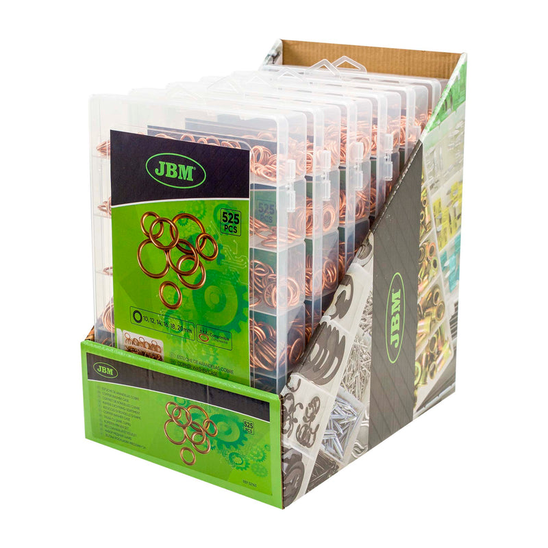 Conjunto de 525 anilhas de cobre para bujão de drenagem de óleo JBM (52163)