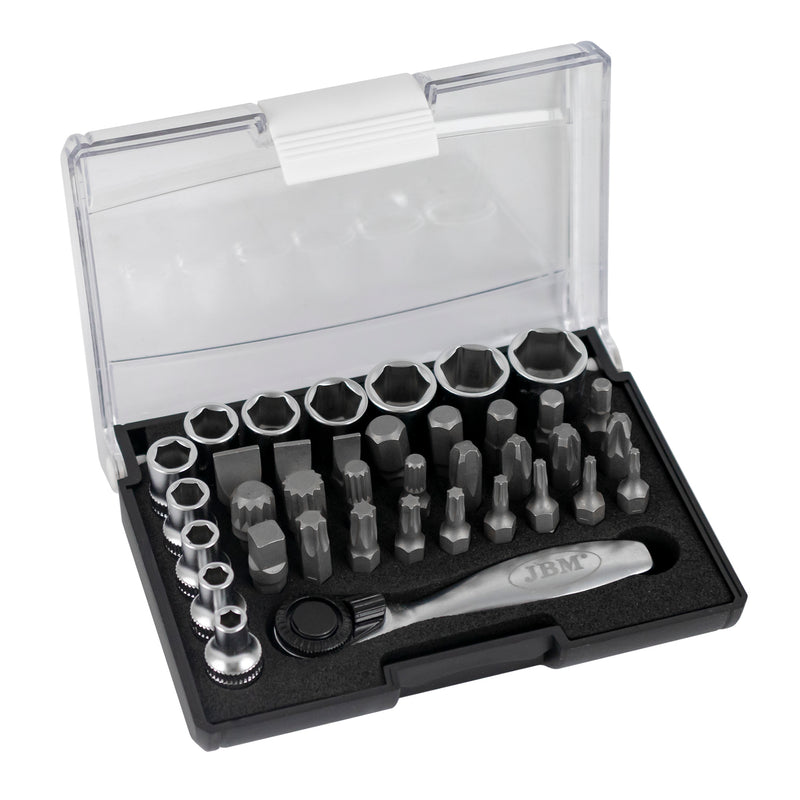 JBM (52198) Mini 37-Piece Bit And Socket Set With 1/4" Ratchet