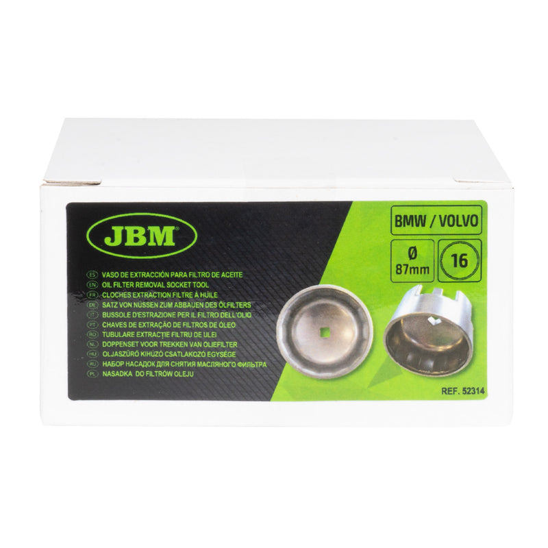 Chave de copo de filtro de óleo JBM (52314) 87x16c