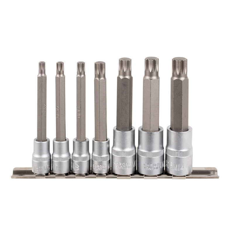 JBM (52320) Juego de 7 piezas de puntas de 12 puntas con vasos de 1/2" y 3/8"