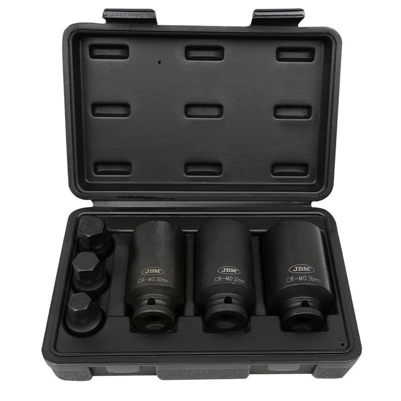 JBM (52337) Jogo de 6 Soquetes de Impacto Hexagonais de 1/2"
