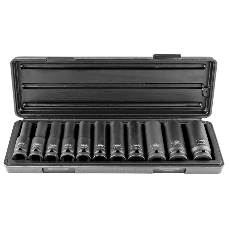 Juego de 11 piezas de dados de impacto hexagonales de 1/2" JBM (52342).