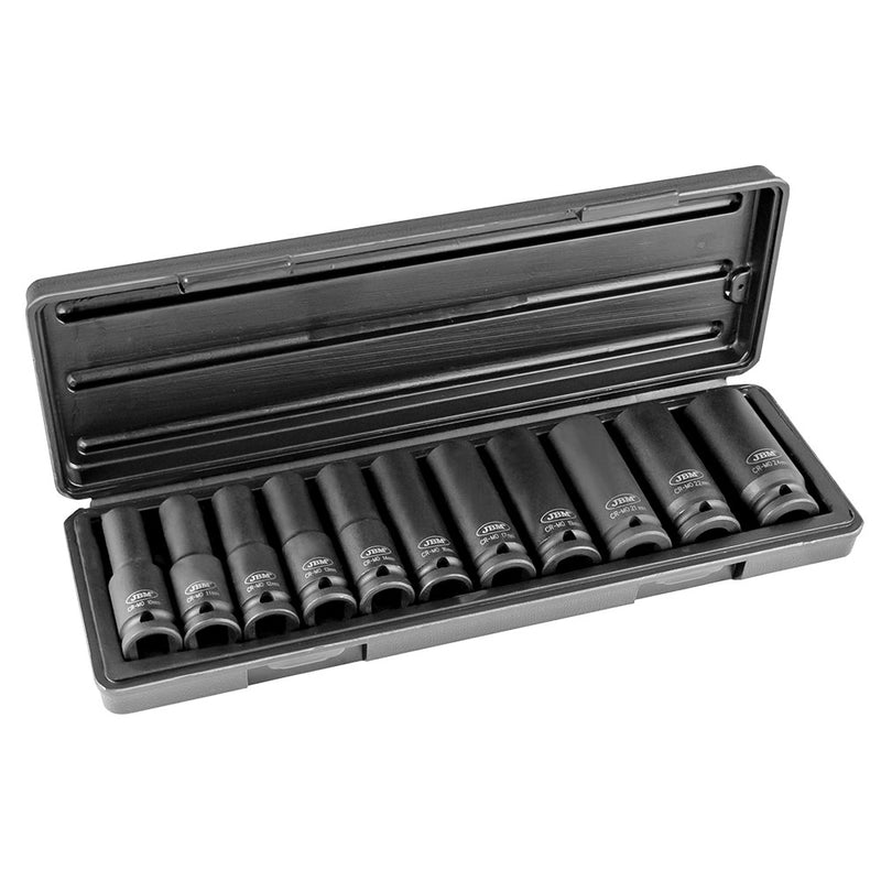 Juego de 11 piezas de dados de impacto hexagonales de 1/2" JBM (52342).