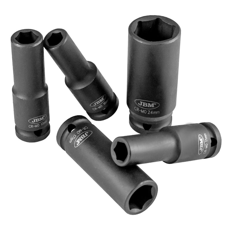 Juego de 11 piezas de dados de impacto hexagonales de 1/2" JBM (52342).