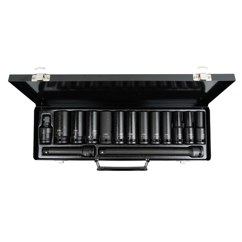 JBM (52346) Jogo de 15 Soquetes de Impacto Profundos Hexagonais de 1/2"