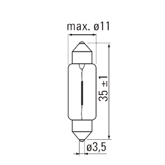 JBM (52371) Lamp Obn 12V 5W Sv8.3 11x31