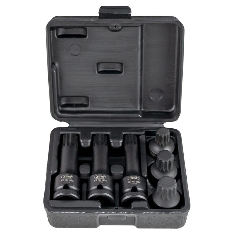 JBM (52546) Jogo de 6 Soquetes e Bits de Impacto de 1/2" em Zinco