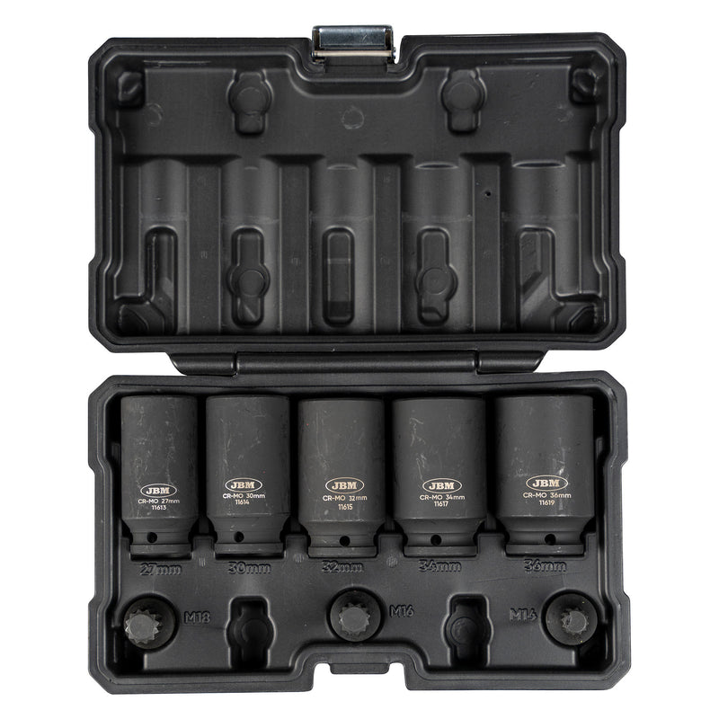 JBM (52547) Jogo de 8 Soquetes e Bits de Impacto de 1/2" em Zinco