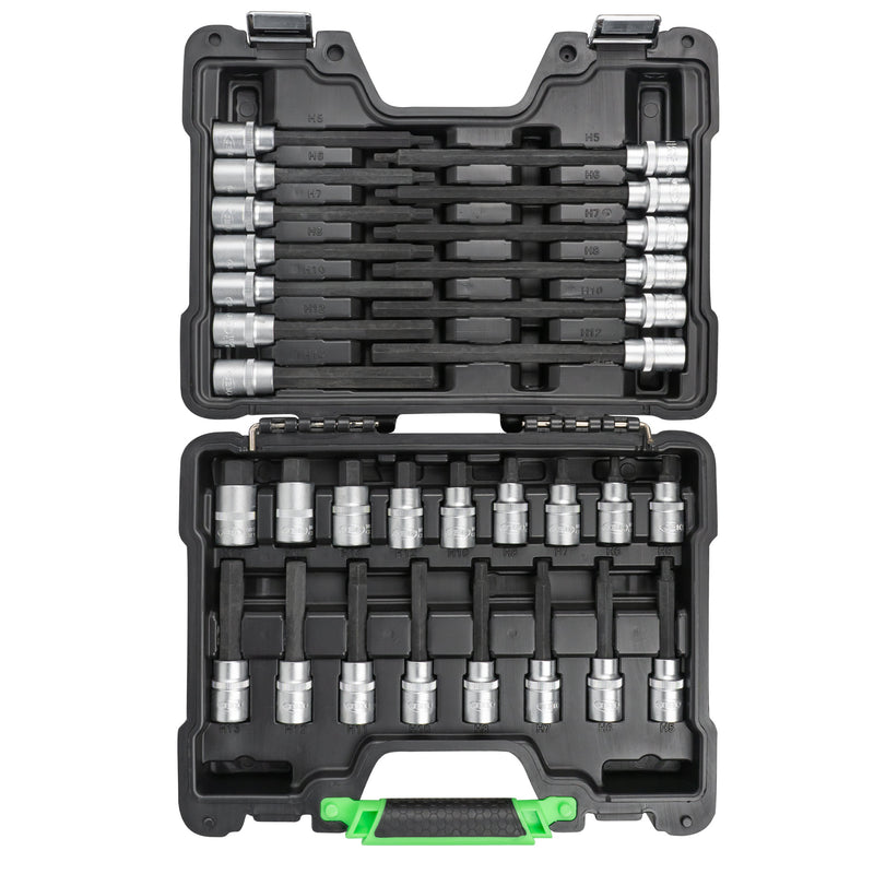 JBM (52604) Estuche de herramientas de 30 piezas con puntas hexagonales de 1/2"