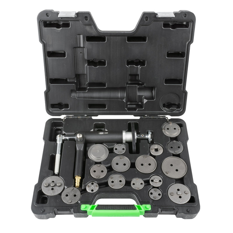 JBM (52636) Juego de 18 herramientas para rebobinado de pistones de freno con herramienta neumática