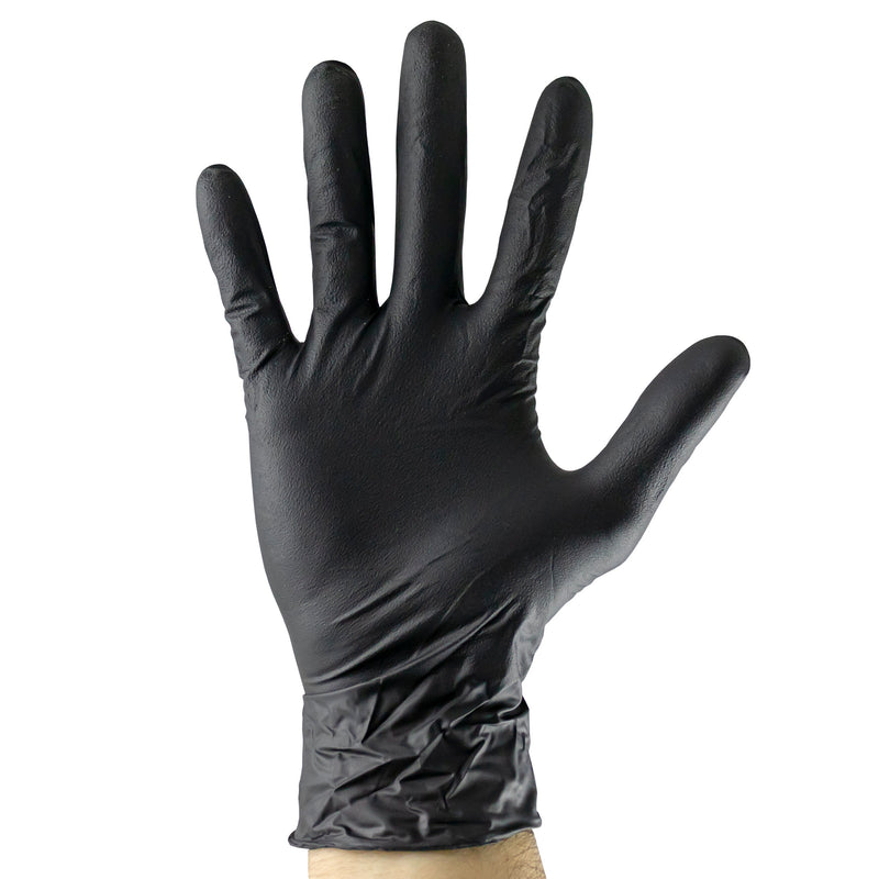 JBM (54155) Guantes de nitrilo desechables negros T.M 3.5mil