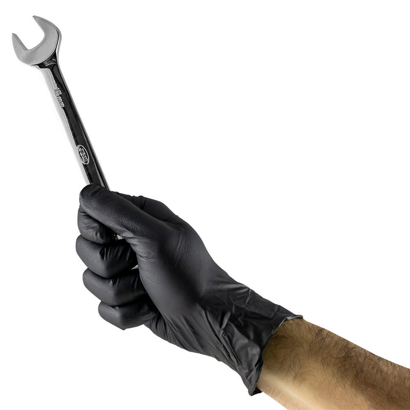 JBM (52682) Luvas descartáveis ​​de nitrilo pretas, tamanho L, 5 mil