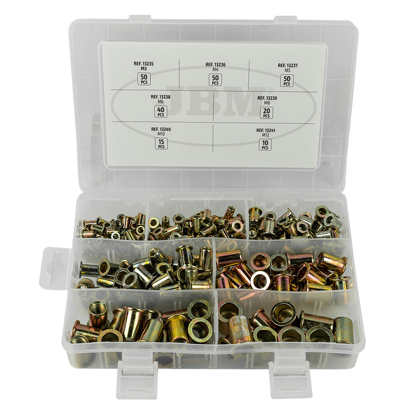 Conjunto de rebites de porca JBM (52703) com 235 peças