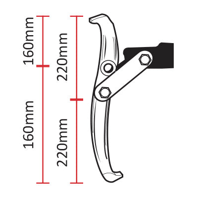 Extractor de tres brazos JBM (52733) 95-200 mm