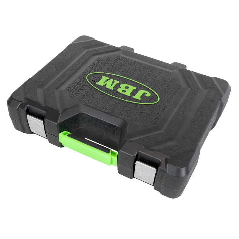 JBM (52753) Estuche de herramientas de 55 piezas con puntas hexagonales de 1/2" y 3/8", puntas Torx y adaptadores de 12 puntas y Torx