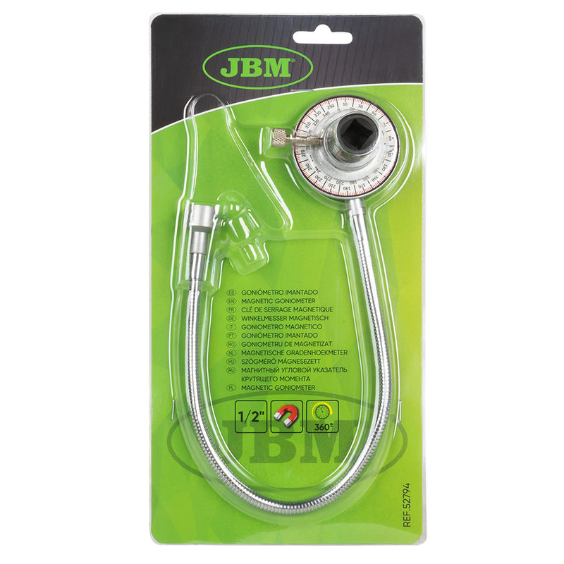 Medidor de ángulo de torsión JBM (52794) con brazo magnético de 1/2"