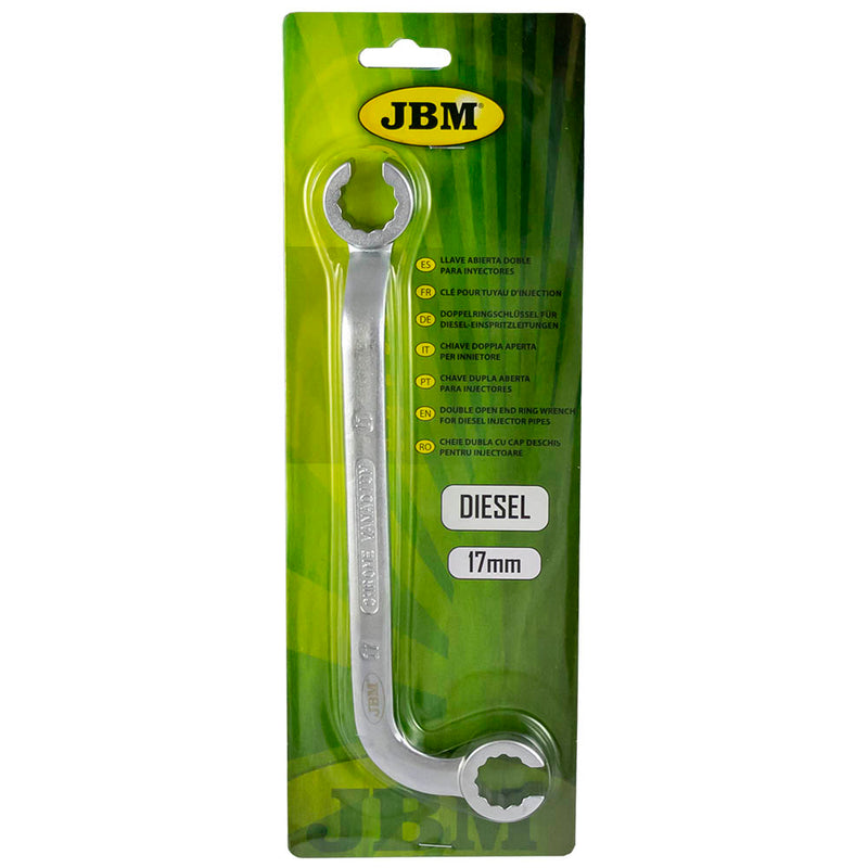 Llave fija doble JBM (52821) para tubos de inyectores diésel