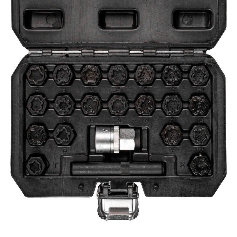 JBM (52823) Juego de 22 vasos para tornillos de seguridad de ruedas para Audi