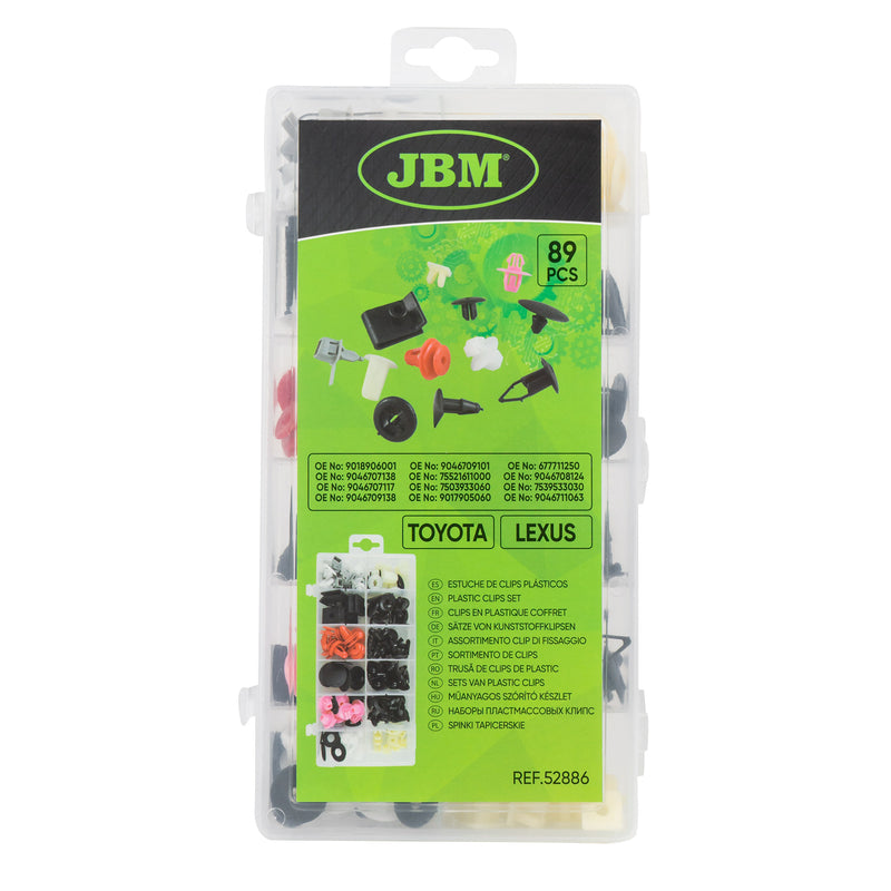Juego de clips de plástico JBM (52886) para Toyota/Lexus (89 piezas)