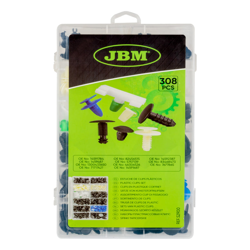 Conjunto de clipes de plástico JBM (52900) para Fiat 308 peças