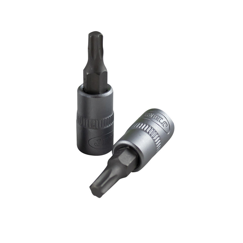 JBM (52909) Juego de 18 piezas de puntas Phillips, planas, Allen y Torx con vaso de 1/4"
