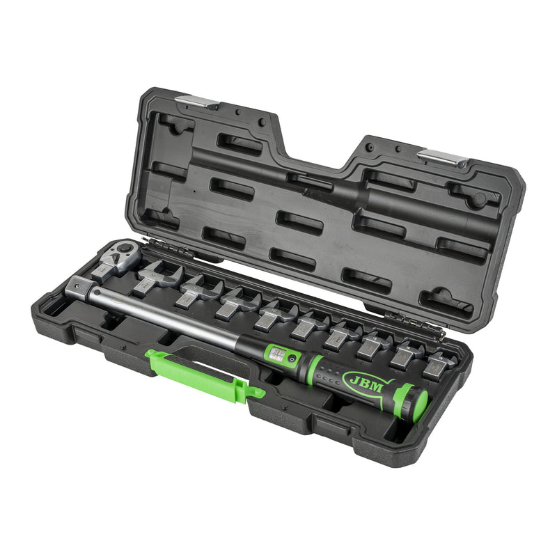 Llave dinamométrica JBM (52913) de 1/2" con cabezales intercambiables y rango de 40 a 200 Nm