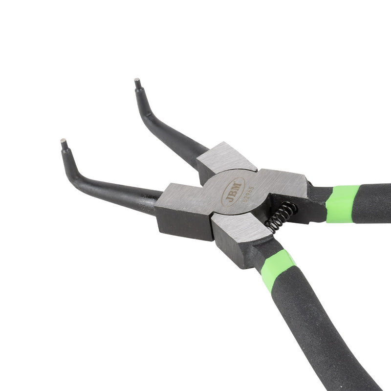 JBM (52965) Alicate para anillos de seguridad internos de punta curva de 90 grados, 9", 225 mm