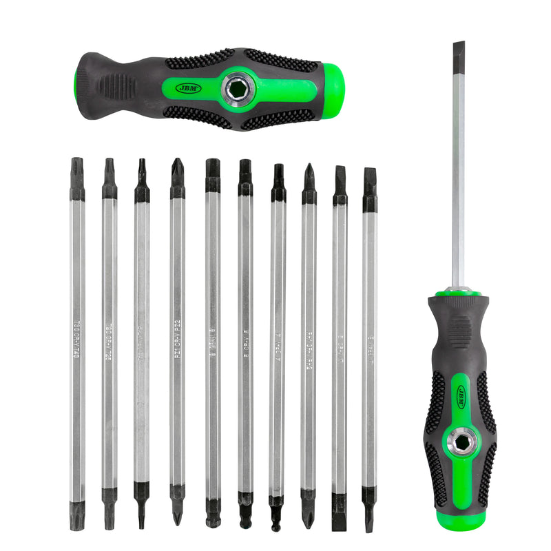 Juego de destornilladores JBM (53010) 20 en 1 con mango y puntas intercambiables de doble extremo