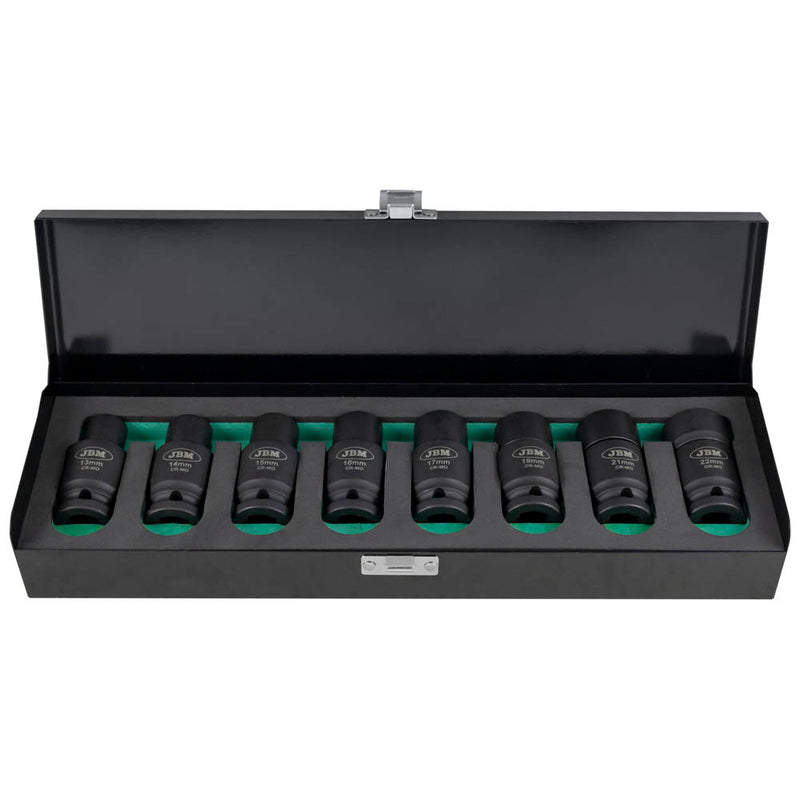JBM (53044) Juego de 8 llaves de impacto hexagonales de doble posición (fijas/articuladas)