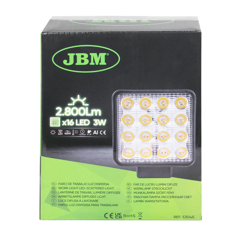 Faro LED cuadrado JBM (53045) de 2800 lm