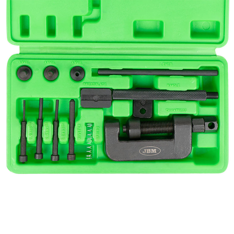 Herramienta de separación y remachado JBM (53055) para cadenas de motocicletas