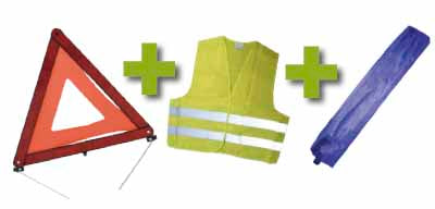 JBM (53091) Emergencykit + Blue Mini Bag + Reflective Vest + Warning Triangle
