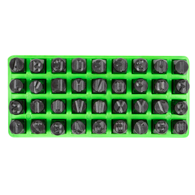 JBM (53119) Juego de letras y números estampados en acero de 8 mm