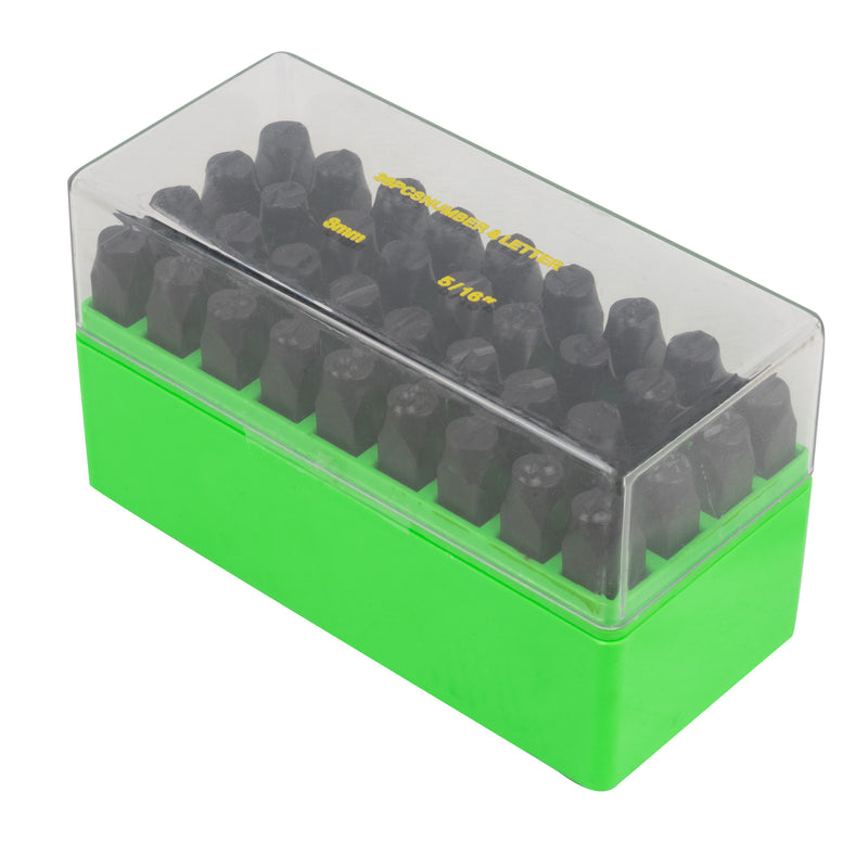 JBM (53119) Juego de letras y números estampados en acero de 8 mm