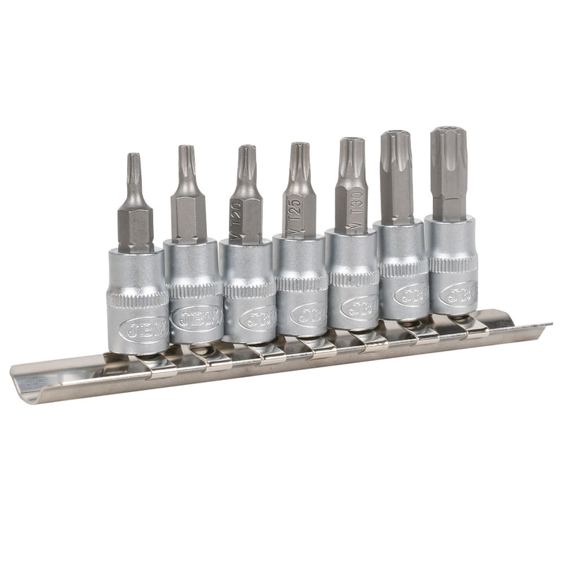 JBM (53127) Juego de 7 puntas Torx inviolables con vaso de 1/4"
