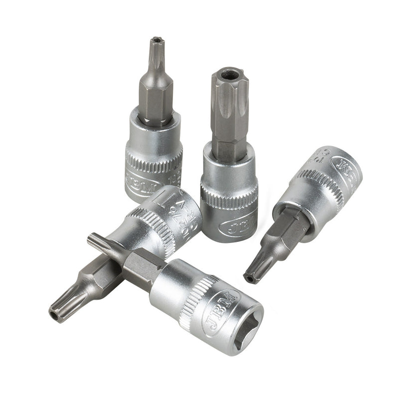 JBM (53127) Juego de 7 puntas Torx inviolables con vaso de 1/4"