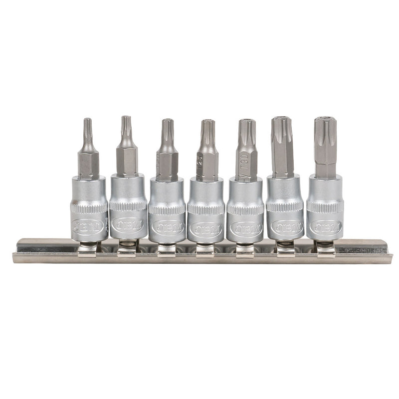JBM (53127) Juego de 7 puntas Torx inviolables con vaso de 1/4"