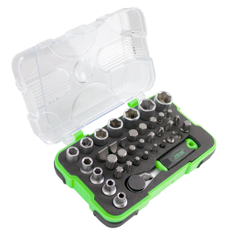 JBM (53156) Mini 37-Piece Bit And Socket Set With 1/4" Ratchet