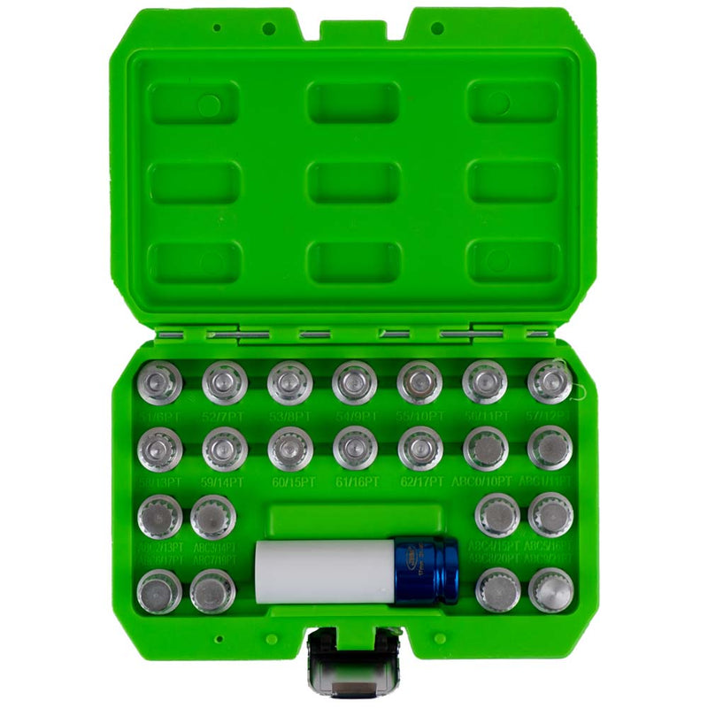 JBM (53207) Juego de 23 vasos para tornillos de seguridad de ruedas para VW