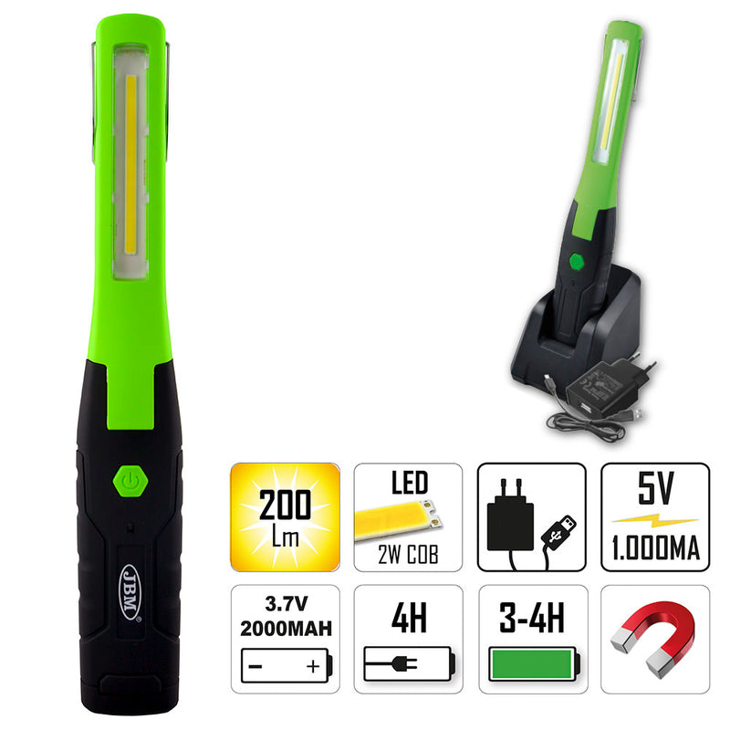Lámpara LED portátil JBM (53216) con base magnética articulada - 170 lm