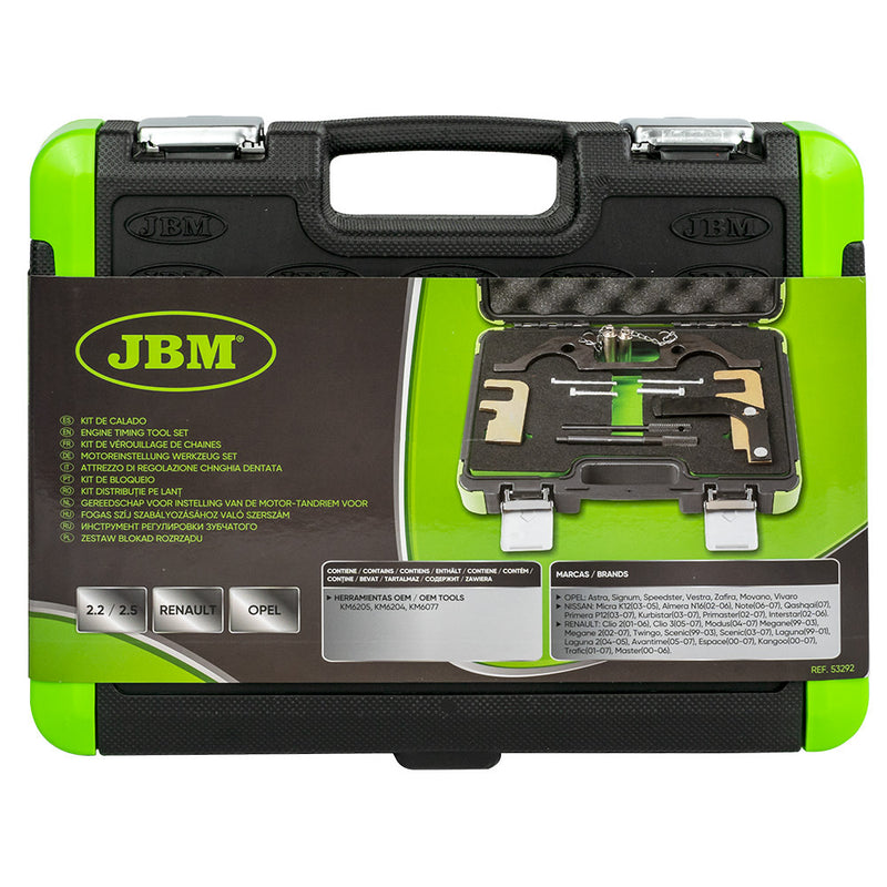 Juego de herramientas de sincronización del motor JBM (53292) Renault/Opel 2.2, 2.5 TDI DCI