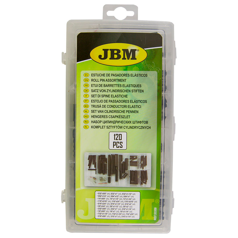 JBM (53350) Surtido de pasadores elásticos, 120 uds.